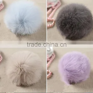 2015 Newest Fashion Black Fox Fur Ball Key Chain / Real Fur Pompoms thumbnail-3