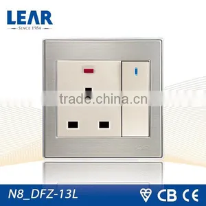 N8 Series Wall Switch 1 Gang Switched 13A Socket With Neon thumbnail-1