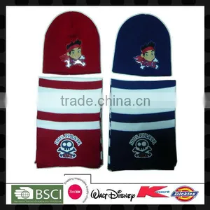 Fashion Baby Beanie Lovely Polyester Fleece Beanie and Scarf Knitted Kid Scarf thumbnail-1