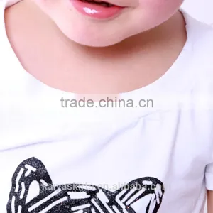2016 Boutique Oem Animal Design White Plain Tee Shirt Pant Together Fancy Kids Clothing Outfits Boy thumbnail-4