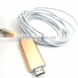 2016 New Design Cable HDTV Cable 8 Pin to HDM I Cable HDM I Cable Adapter Transfer Audio MHL Cable for Iphone to TV thumbnail-3