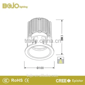 Recessed 15w Cob Led Spot Light With Champagne Silver Reflector thumbnail-4