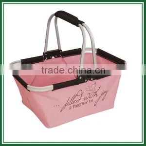 Folding Cloth Carry Collapsible Market Tote Shopping Basket thumbnail-3