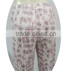 Pink Floral Printed Pajama Trousers thumbnail-4