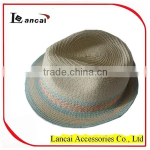 2016 Wholesale Multi Colour Straw Trilby thumbnail-1