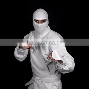 Black Ninja Uniform Poly Cotton Gi 290 GSM Face Mask, Additional Arm Sleeves Hand Covered Paypal Accepted thumbnail-1