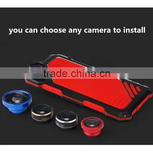 Aluminum Alloy + Silicone 3 in 1 Impact/shockproof Phone Case With Wide Angle Camera Lens thumbnail-5