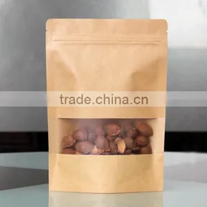 High Quality Food Grade Brown Kraft Food Packaging Paper Bags With Window thumbnail-3