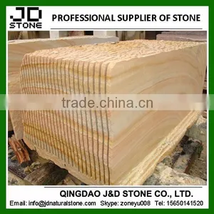 Yellow Sandstone Slab/ Cheap Teak Wood Sandstone Slabs for Sale thumbnail-1