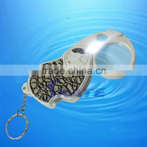 NO.6901A Leather Surface Rotatable Keychain Magnifier For Gift thumbnail-4