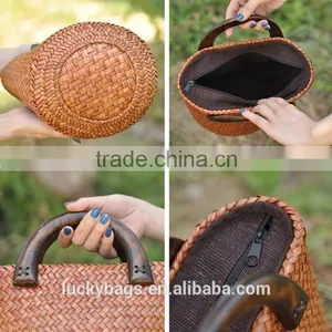 2016 New Arrival Beautiful Straw Bag Brown Women Beach Bag thumbnail-2