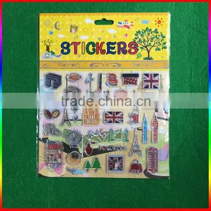 Embossed Famous Buildings PVC Stickers With Silver Edge thumbnail-1
