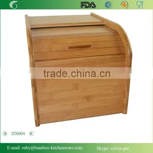 DX004/Bamboo Rice Holder Exquisite Bamboo Sliding Lid Rolltop Loaves Bread Box Storage Bin thumbnail-5