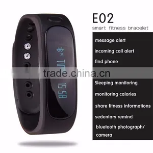 Waterproof Bluetooth Smart Activity Tracker Bracelet E02 Band Call/SMS Remind Sport Watch Sync to Phone Android thumbnail-1