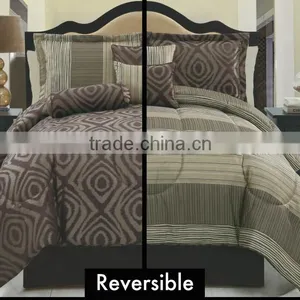 7PCS REVERSIBLE JACQUARD COMFORTER SET WITH NEW DESIGN MADE IN CHINA thumbnail-1