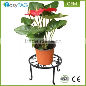 Best Selling Balcony Floor Standing Black Iron Metal Flower Pot Rack thumbnail-1