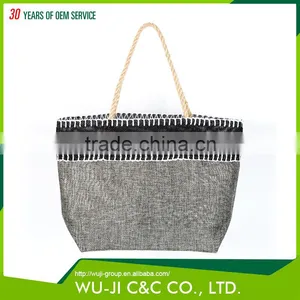 China Wholesale Eco-friendly Custom Polyester Beach Tote Bag thumbnail-1