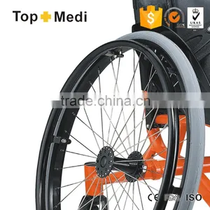 Topmedi Aluminum Manual Folded Lightweight Leisure Basketball Sport Wheelchair thumbnail-5