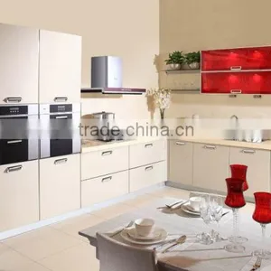 Morden MDF With High Glossy White Kitchen Cabinet for Home or Hotel Furniture Manufacturing thumbnail-2
