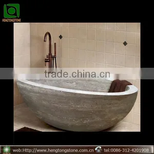 White Marble Round Classical Bathtub thumbnail-1