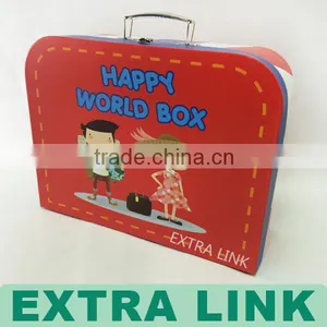 Children Toy Environmental Metal Handle Cardboard Suitcase Box thumbnail-1
