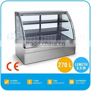 Glass Cake Display Cabinet, 2-8 'C, 270 L, 3 Shelf, CE, TT-MD80A thumbnail-1
