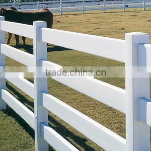 4 Rails PVC Post and Rail Fence thumbnail-1