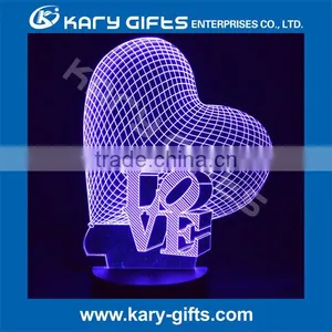 LED Light Decorative Heart Light 3D Lamp thumbnail-1