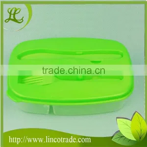 Plastic Lunch Box With Knife and Fork thumbnail-1