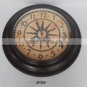 Vintage Style Metal Wall Clock With Sun Dial thumbnail-1