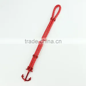 Fashion Jewelry Hot Sale Wax Rope Multilayer Leather Men Anchor Bracelets thumbnail-3