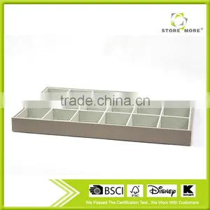 Hot Sale White Faux Leather Jewelry Accessory Organizer With 12 Compartments Cardboard thumbnail-1