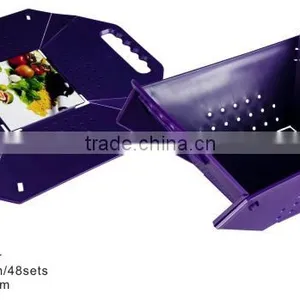 PP Plastic Food Grade Household Product Factory Wholesale Foldable Colander thumbnail-1