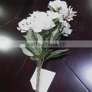 SJ20170029 White Real Touch Silk Flower Rose Bud thumbnail-1