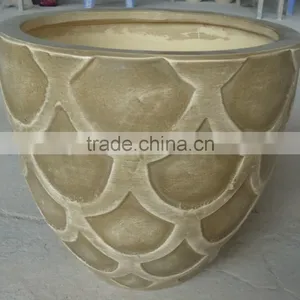 Indoor Wash Vase - Indoor Pottery With Round Rim and Pattern Outside thumbnail-1