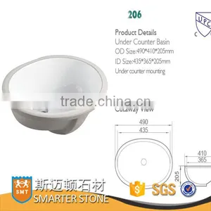 Undermount Ceramic Wash Basin and Bathroom Ceramic Sinks thumbnail-1