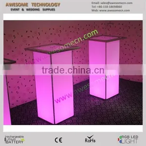 Square Glow Highboy Cocktail Table / Acrylic Glass Cocktail Table thumbnail-1