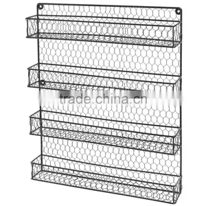 4 Tiers Metal Chrome Seasoning Bottles Organizer Spice Rack thumbnail-2
