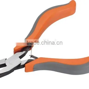 European Type Double Color PVC Dipped Handle Mini Bent Nose Pliers thumbnail-1