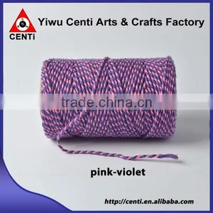 Factory Pink and Violet Coloured Original Cotton Bakers Twine Double Colour Bakers Twine thumbnail-1