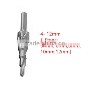 Spiral Flute Titanium Coated Hss Step Drill Bit Hole Cutter Core Hex Shank thumbnail-4