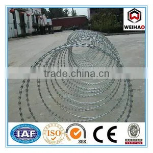 Stainless Steel Blade, Galvanized Wire Material and Barbed Wire Coil Type Price Razor Barbed Wire thumbnail-1