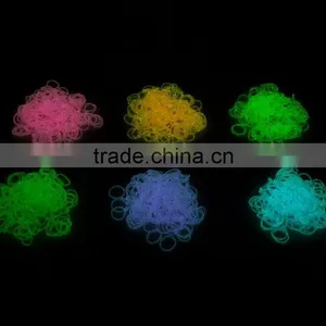300pcs Rubber Bands/ Silicone Loom Rubber Band Loom Opp Bag Package 12-colors Candy Loom Refill Rubber Bands D2m thumbnail-1