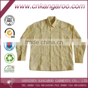 Men's 100% Cotton Guayabera Shirt With Pintuck and Embroidery thumbnail-1