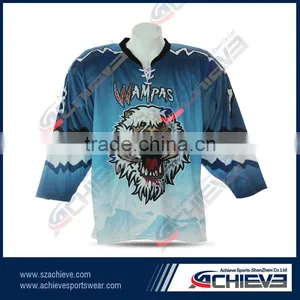 Active Custom Ice Hockey Shirts/jerseys/socks/uniform 100% Polyester Sublimation Fabric thumbnail-6