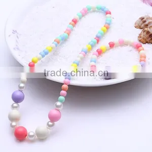 Zm35070a Cute Girl Fashion Bead Necklace Set Children Plastic Bracelet Accessory thumbnail-1