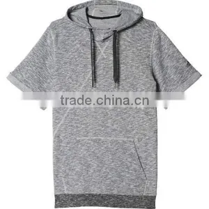 2017 Spring China OEM Tshirt With Hood Men's Light Grey Heather SizeS- XL Multiple Pantone Color thumbnail-1