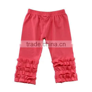 Wholesale Toddler Leggings Fitting Ruffle Boutique Girls Pants Kids Cotton Pants thumbnail-1