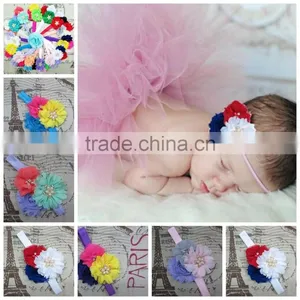Boutique Baby Girls Pearl And Rhinestoned Centered Headbands For Kids Hair Accessories thumbnail-1