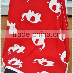 Wholesale Elephant Printed Baby Knit Blanket in Guangzhou thumbnail-2